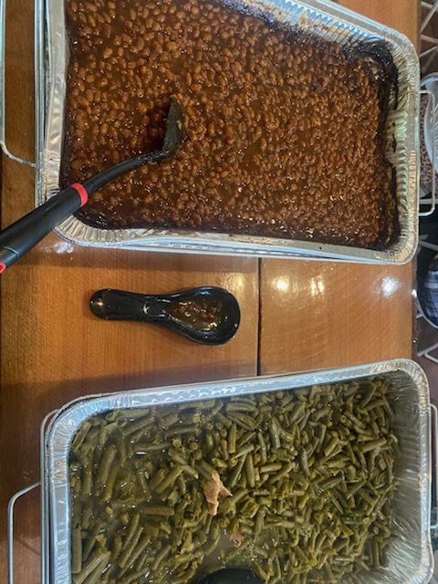 BBQ baked beans and Southern green beans